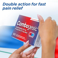 Combogesic - Double Action Acetaminophen + Ibuprofen Tablets for Acute Pain and Fever Relief - Headache and Acute Migraine Relief, Menstrual Pain Relief, Muscle Aches, Dental Pain Relief - 30 Tablets