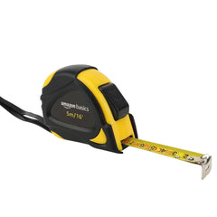 Amazon Basics Self-Locking Tape Measure - 16-Feet (5-Meters), Inch/Metric Scale, MID Accuracy