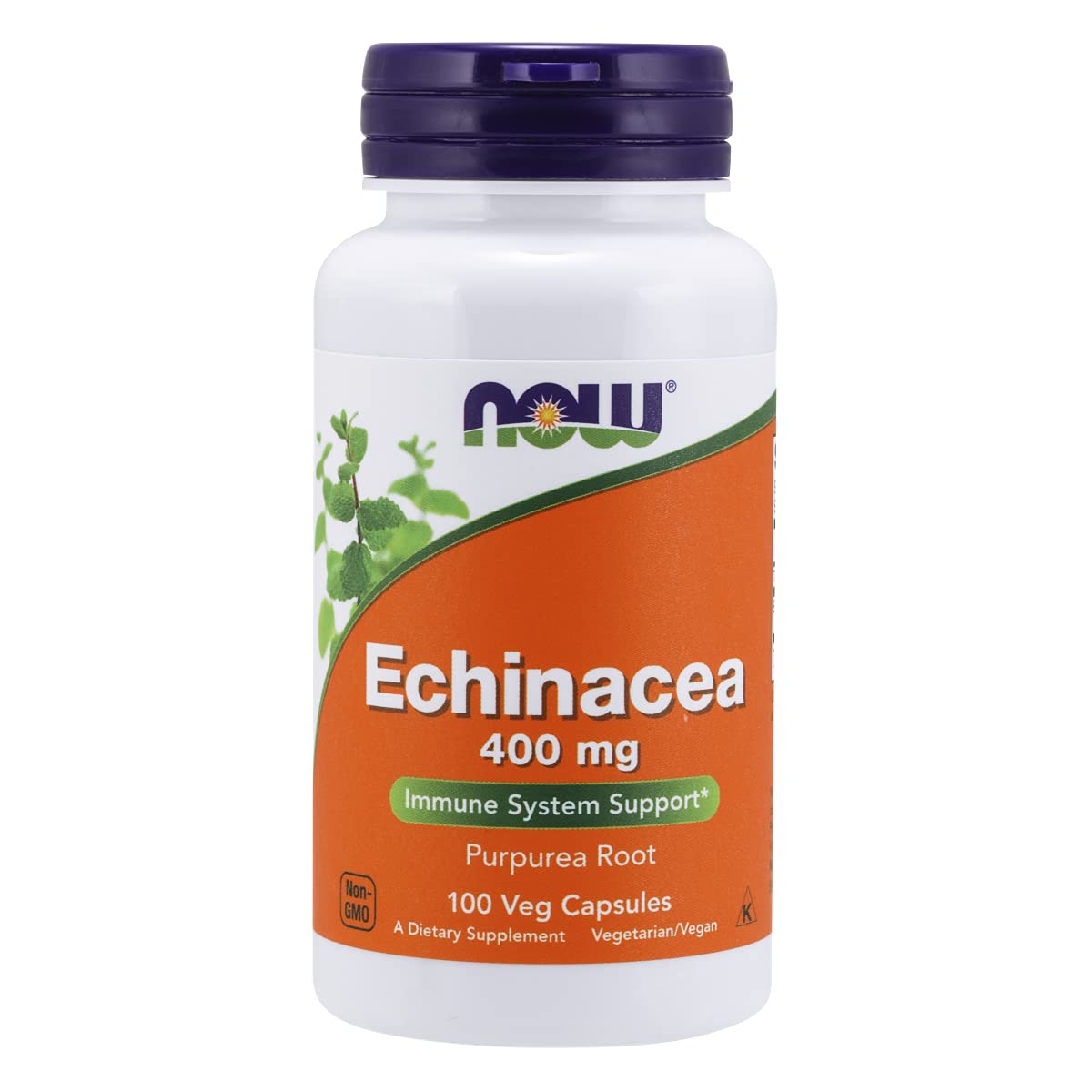 NOW Supplements, Echinacea (Purpurea Root) 400 mg, Immune System Support*, 100 Veg Capsules