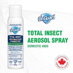 OnGuard Total Insect Aerosol Spray Can 400g | Insect Killer for Indoor and Outdoor Use | Kills Crawling and Flying Insects on Contact | Ready to Use