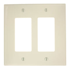 Leviton PJ262-T 2-Gang Decora/GFCI Decora Wallplate, Midway Size, Light Almond