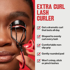 Revlon Extra Curl Lash Curler, Gives an All Day Dramatic Curl, with Finger Grips for a Non Slip Grip, Easy to Use (Pack of 1)