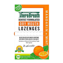 TheraBreath Dry Mouth ZINC Lozenges, Mandarin Mint Flavor, 100 Lozenges