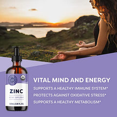 Vimergy Liquid Zinc, 57 Servings – Alcohol Free Zinc Sulfate – Maintains good health – Gluten-Free, Non-GMO, Kosher, Vegan & Paleo Friendly (115 ml)