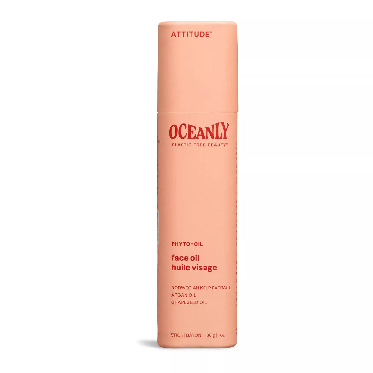 ATTITUDE Oceanly Face Oil Bar, EWG Verified, Plastic-free, Plant and Mineral-Based Ingredients, Vegan and Cruelty-free Beauty Products, PHYTO OIL, Unscented, 30 grams