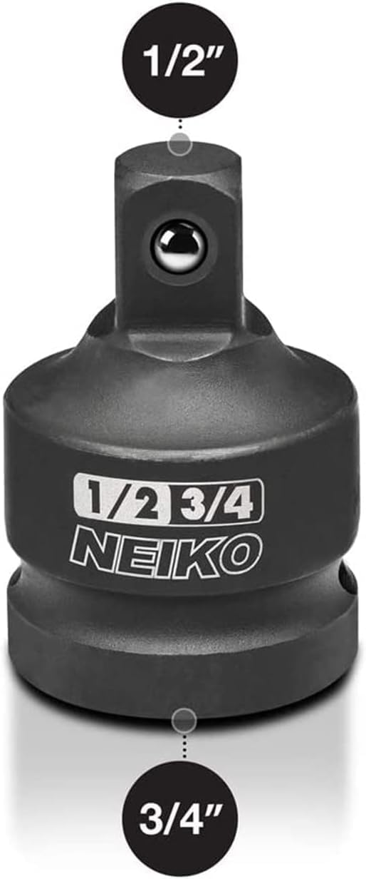 NEIKO 30237A 3/4" Female to 1/2" Male Impact Adapter | Socket Adapter Reducer | for Use with Impact Guns/Wrenches, Breaker Bars or Ratchets