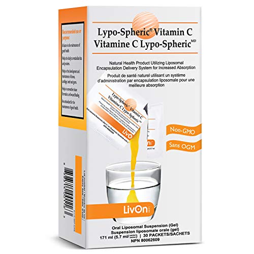 Lypo–Spheric Vitamin C – 1 Carton (30 Packets) – 1,000 mg Vitamin C & 1,000 mg Essential Phospholipids Per Packet – Liposome Encapsulated for Improved Absorption – 100% Non–GMO