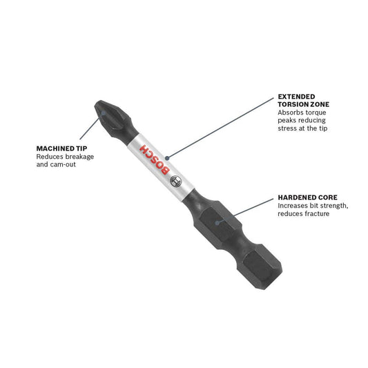 Bosch ITPH32B Impact Tough 2 in. Phillips #3 Power Bits