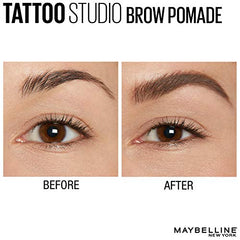 Maybelline New York Tattoo studio Brow Pomade Long Lasting, Buildable, Eyebrow Makeup, Soft Brown, 0.106 Oz