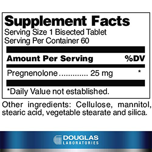 Douglas Laboratories Pregnenolone (25 mg) - for Pancreas, Cortisol & Liver Support* - Pregnenolone Supplement - Non-GMO - 60 Tablets