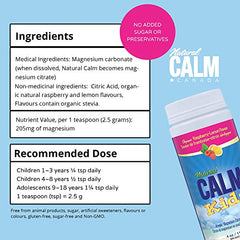 NATURAL CALM Kids Magnesium Citrate Powder Raspberry Lemon 113 gram