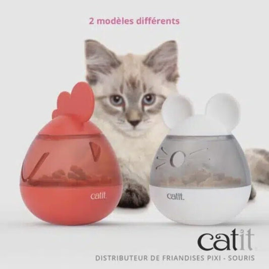 Catit PIXI Treat Dispenser, Interactive Treat Dispensing Cat Toy, Mouse