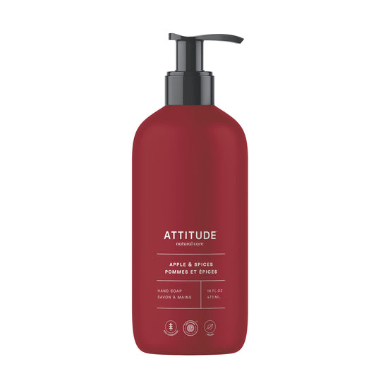 ATTITUDE Liquid Hand Soap, EWG Verified, Plant and Mineral-Based, Vegan, Dermatologically Tested, Vegan, Apple & Spices, 473 mL