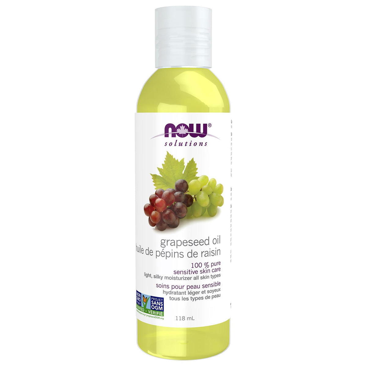 NOW Solutions, Grapeseed Oil, Skin Care for Sensitive Skin, Light Silky Moisturizer for All Skin Types, 118ml