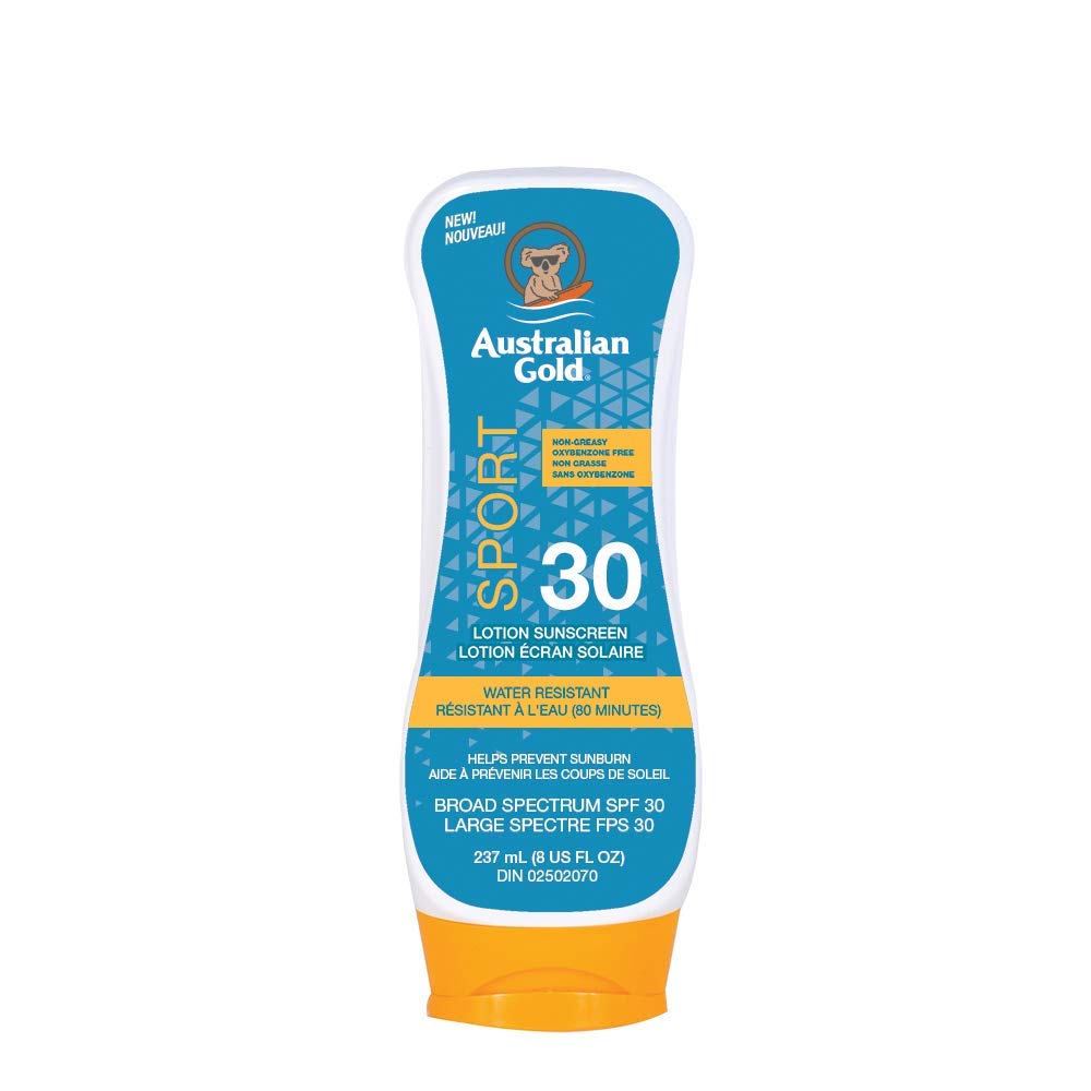 Australian Gold Spf 30 Lotion Sport, Fragrance: coastal Breeze, is Light, Clean and Airy, 237 ml., white