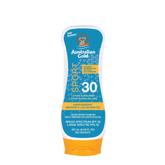 Australian Gold Spf 30 Lotion Sport, Fragrance: coastal Breeze, is Light, Clean and Airy, 237 ml., white