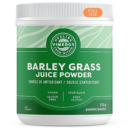 Vimergy Barley Grass Juice Powder, 62 Servings – Source of antioxidant - Contains Iron, Vitamin C, & Vitamin E – Non-GMO, Gluten-Free, Soy-Free, Vegan & Paleo – Daily Greens Booster (250g)