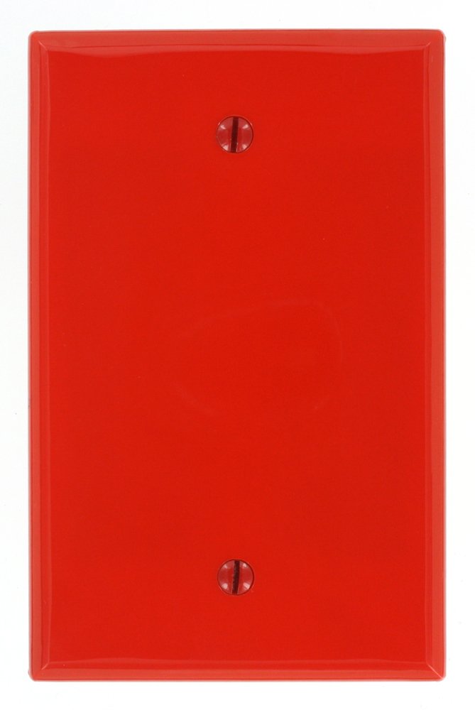 Leviton PJ13-R 1-Gang Blank Wallplate, Midway Size, Red