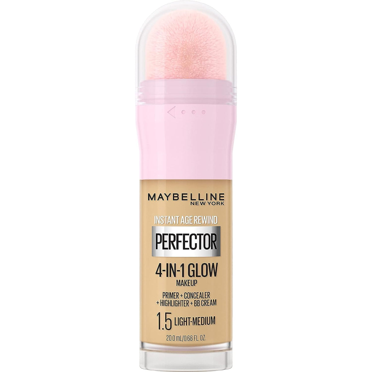 Maybelline New York Instant Age Rewind - Face Makeup Instant Perfector 4-In-1 Glow Makeup, Light-Medium, 20 ml (Pack of 1)