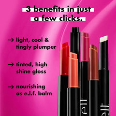 e.l.f. Pout Clout Lip Plumping Pen, Nourishing Lip Balm For Sheer Colour & Shine, Plumps & Moisturizes, Vegan & Cruelty-Free, Wicked Cherry