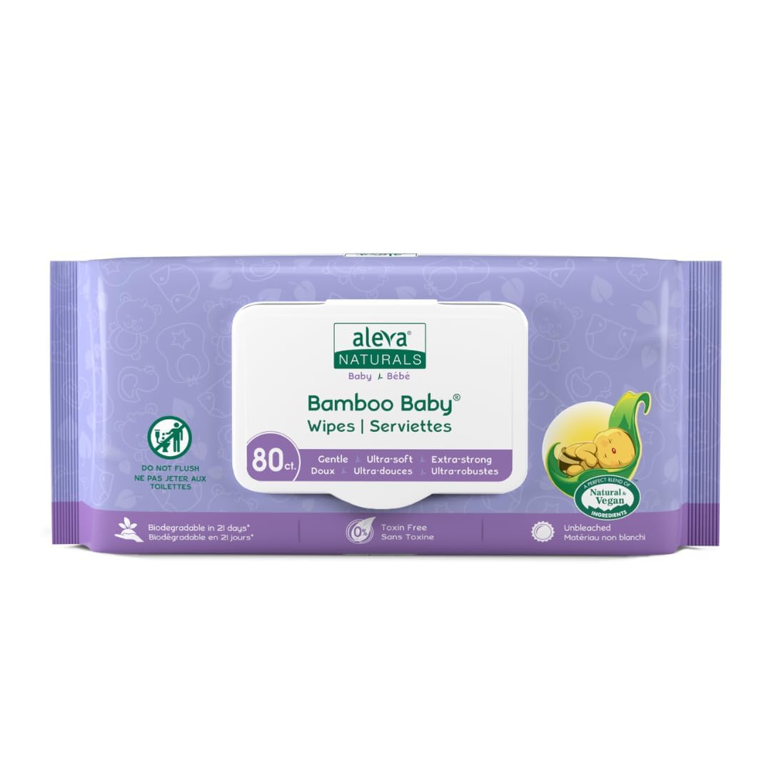 Aleva Naturals Bamboo Baby Wipes - Unscented - 80 ct