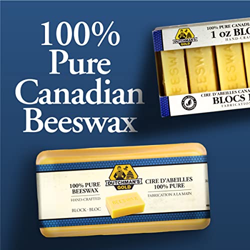 Dutchman’s Gold Canadian Yellow Beeswax Block (454g or 1oz Pack of 12) - Cosmetic-Grade Natural Beeswax for Candle Making, Soap, Crafts, Beauty - Pure Beeswax Bars - Safe and Easy to Melt