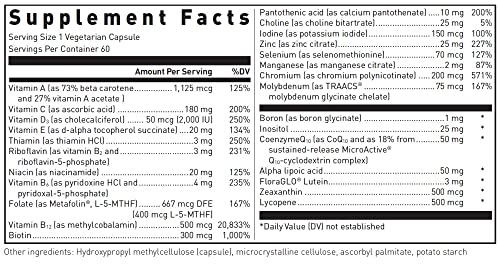 Douglas Laboratories Ultra Preventive 1 Daily | Multivitamin and Mineral Supplement to Support Energy Production, Immune Function, and Overall Health* | 60 Capsules