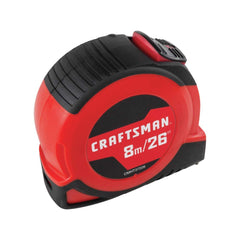 CRAFTSMAN Tape Measure, Metric and Imperial Measurement, 8-Meter, Self-Locking, CM and IN (CMHT37226S)