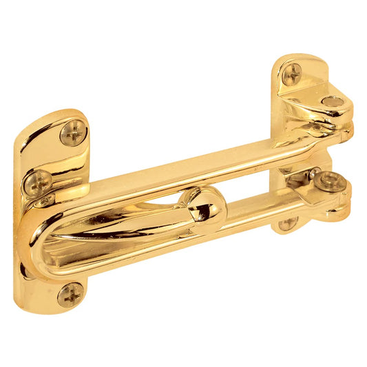 Prime-Line Products U 9897 Door Guard with Swing Loop Keeper, Brass Finish