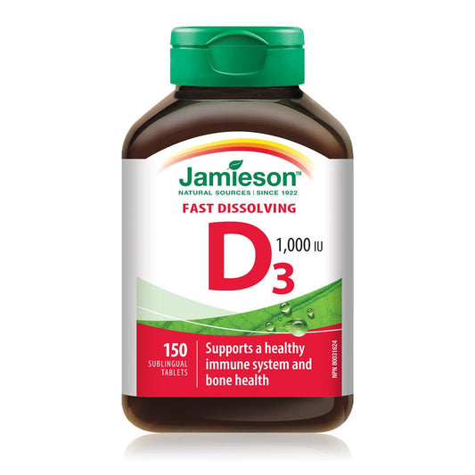 Jamieson Vitamin D3 1,000 IU Fast Dissolving Tablets, 150 Sublingual Tablets