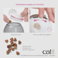 Catit PIXI Treat Dispenser, Interactive Treat Dispensing Cat Toy, Mouse