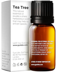 Gya Labs Australian Tea Tree Oil for Skin, Hair, Face & Toenails - 100% Natural Melaleuca Oil Tea Tree Essential Oil for Piercings, Scalp, Hair & Candle Making - 100% Pure Oils (0.34 fl oz)