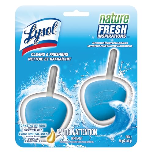 Lysol Automatic Toilet Bowl Cleaner, For Cleaning and Refreshing, Crystal Water & Essential Oils, 2 units[packing may vary]