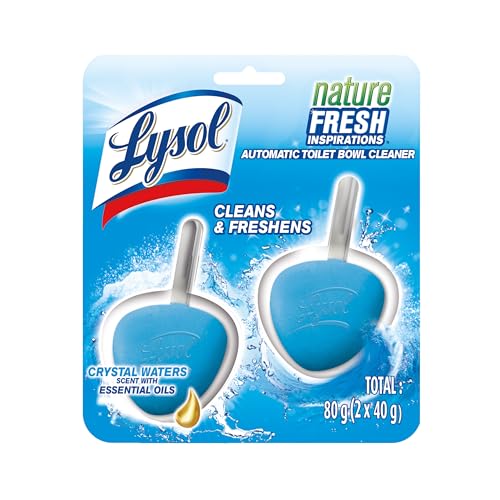 Lysol Automatic Toilet Bowl Cleaner, For Cleaning and Refreshing, Crystal Water & Essential Oils, 2 units[packing may vary]