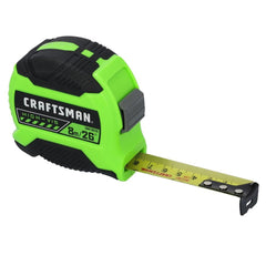 CRAFTSMAN Hi-Vis Tape Measure High-Visibility 8M/26-Ft Black and Green (CMHT38226S)