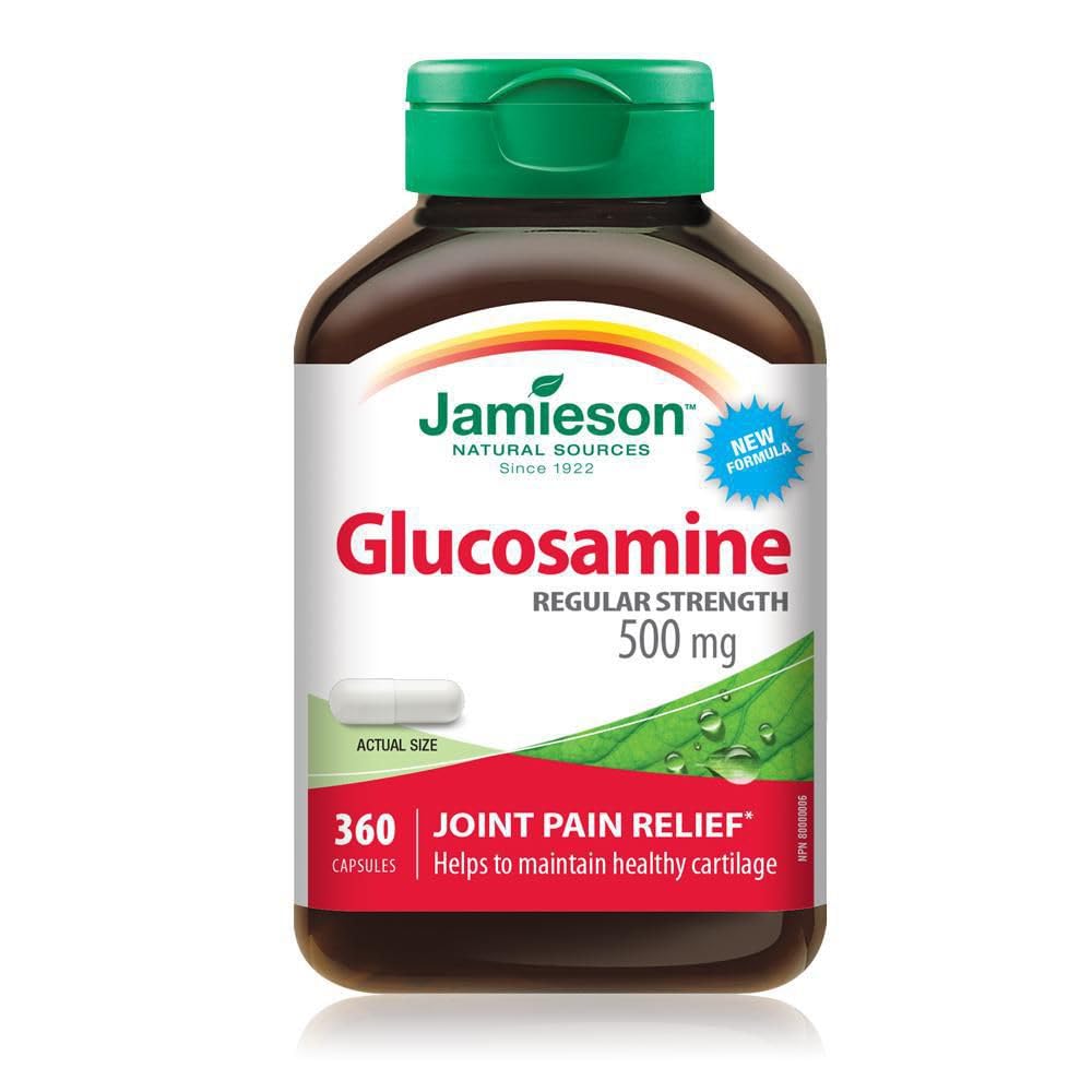 Jamieson Glucosamine Regular Strength 500 mg, 360 Count (Pack of 1) - Package May Vary