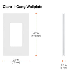 Lutron Claro 1 Gang Decorator/Rocker Wallplate, Matte | SC-1-ST | Stone