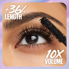 Maybelline New York, Falsies Surreal Washable Mascara, 36% Length, Vegan Formula, Very Black, 10ml