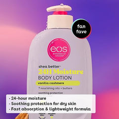 eos Shea Better Body Lotion - 24-Hour Moisture Skin Care, Lightweight & Non-Greasy, Made with Natural Shea, Vegan, 16 fl oz