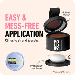 BOLDIFY Hairline Powder Instantly Conceals Hair Loss, Root Touch Up Hair Powder, Hair Toppers for Women & Men, Hair Fibers for Thinning Hair, Root Cover Up, Stain-Proof 48 Hour Formula (Dark Brown)