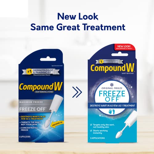 Compound W Freeze Off Wart Removal System - Effectively Removes Warts in as Few as One Treatment - 8 Disposable Applicators