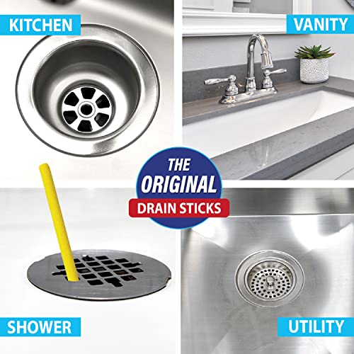 SANI 360° Sani Sticks Drain Cleaner and Deodorizer, Enzyme Pipe Cleaners, Eliminate Odors, Prevent Clogged Drains, Safe for Sinks, Bathtub Drains, Septic Tanks, 24 Count, Lemon Scent