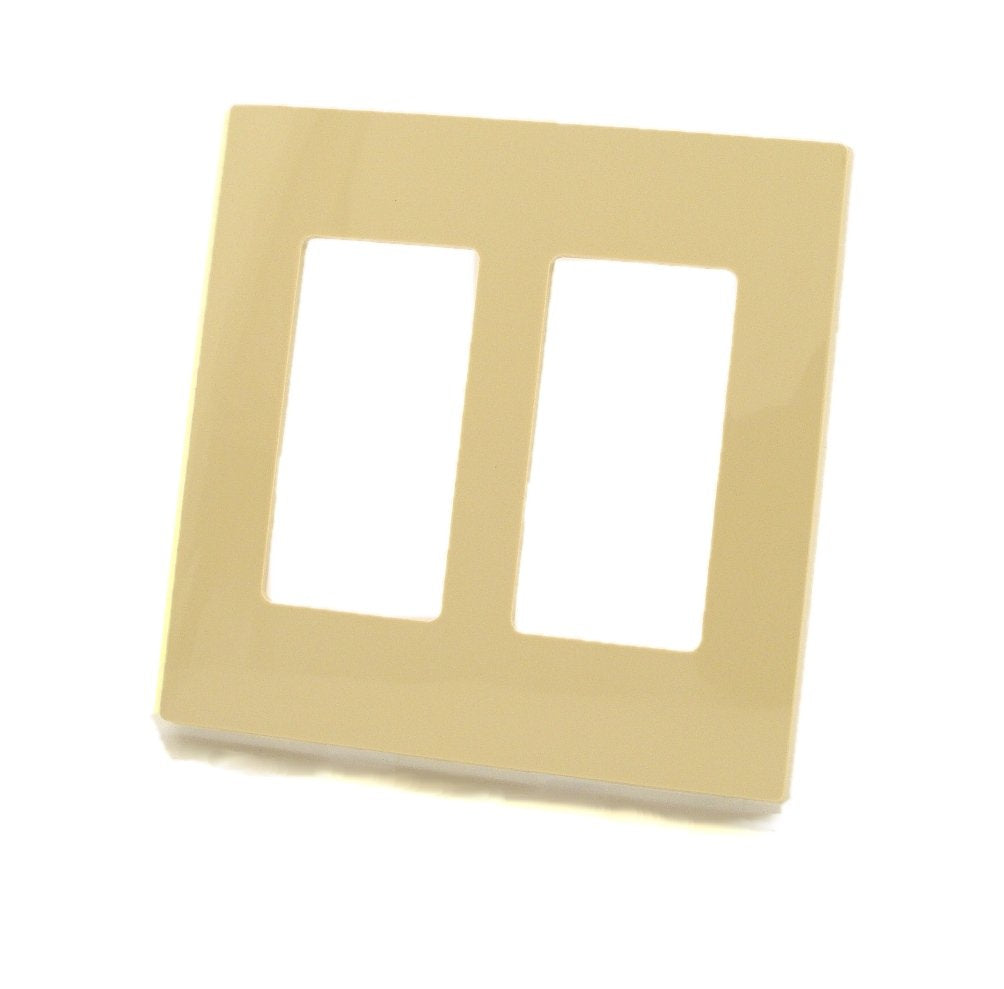 2-Gang Decora Screwless Wallplate, Ivory