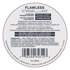 Marcelle Flawless Xtreme Last Universal Pressed Powder, Translucent, Talc-Free, Long-Lasting, Matte Finish, Hypoallergenic, Fragrance-Free, Cruelty-Free, Paraben-Free, Non-Comedogenic, Oil-Free, 7.5 g