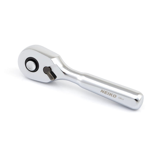 NEIKO 03001A Stubby Ratchet, 1/4 Inch Ratchet Wrench, 108-Tooth Reversible Ratchet, 3.3 Degree, Quick Release Mini 1/4 Ratchet Drive, Oval Head Wrench, CR-V Steel Quarter Inch Small Ratchet Wrench