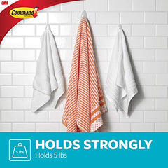 Command Towel Hook with Water-resistant Strips, Large, Frosted, 1 Hook 1 Large Strip