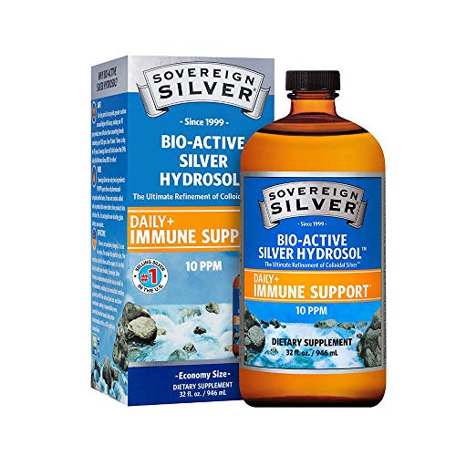 Sovereign Silver Bio-Active Silver Hydrosol for Immune Support - 10 ppm, 32oz (946mL) - Family Size