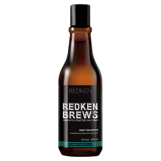 Redken Brews Mint Shampoo For Men | Energizing Mint Scent | With Menthol For Soothing and Refreshing Scalp and Hair | Deeply Cleanses Scalp | For All Men's Hair Types, 300 ML