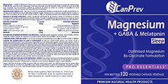 CanPrev Magnesium Bisglycinate Chelated + GABA & Melatonin | 120 Caps | Muscle Health, Bone Health and Cramp Relief