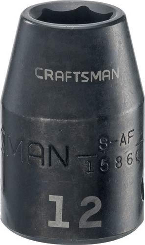 CRAFTSMAN Shallow Impact Socket, Metric, 1/2-Inch Drive, 12mm (CMMT15860)